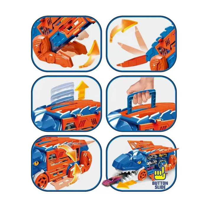 Camion Transportador Porta Autitos 2 en 1 Pista Lanzamiento