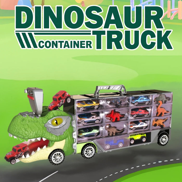 Camion Transportador Porta Autitos y Dinosaurios Juguete