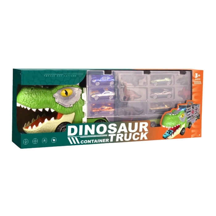 Camion Transportador Porta Autitos y Dinosaurios Juguete