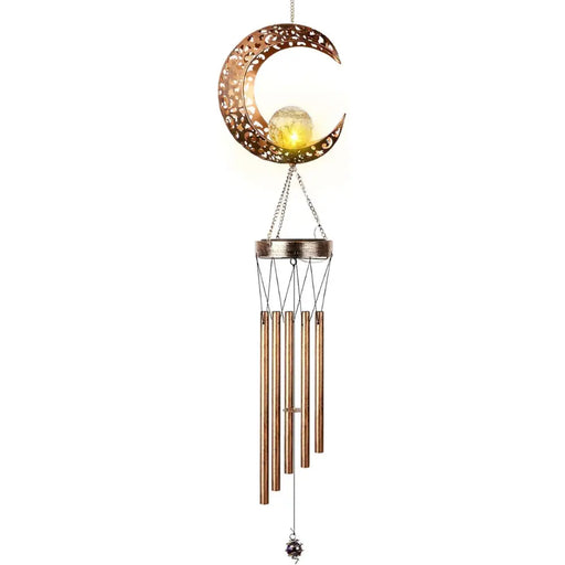 Campana De Viento Con Luz Solar Luna Decoracion Hogar Jardin - Fliperex
