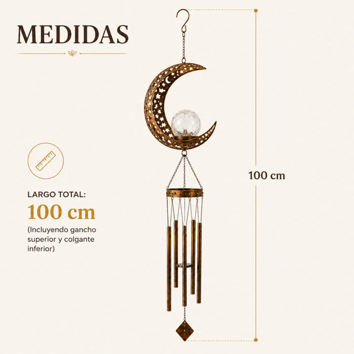 Campana De Viento Solar Luna Led Decoracion Jardin Colgante
