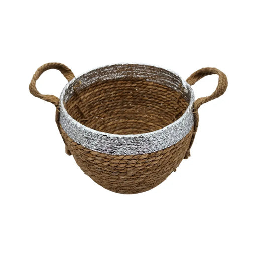 Canasto Cesta Rustico Estilo Campestre Plateado - Fliperex