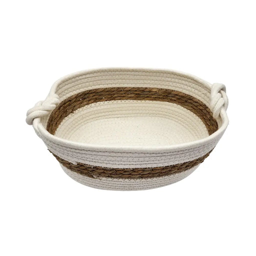 Canasto Cesta Tejido Nudo Rustico Estilo Campestre Grande - Fliperex