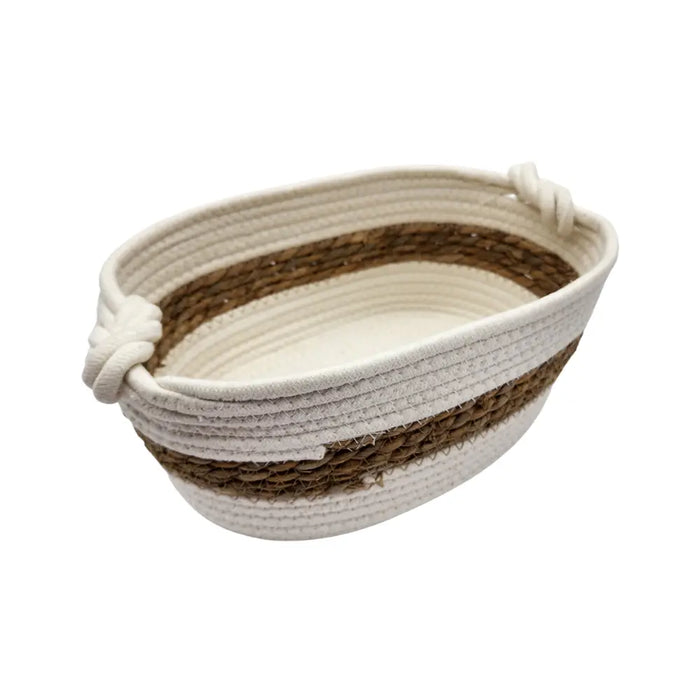 Canasto Cesta Tejido Nudo Rustico Estilo Campestre - Fliperex
