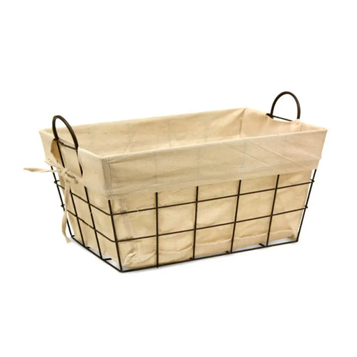 Canasto Metalico Rectangular Multiuso Grande Con Tela Dentro - Fliperex