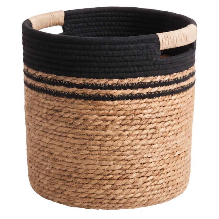 Canasto De Yute Tejido Cesta Decorativa Rustica Tamaño L