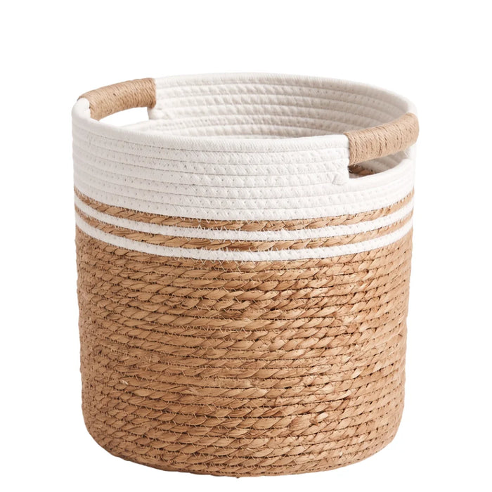 Canasto De Yute Tejido Cesta Decorativa Rustica Tamaño S