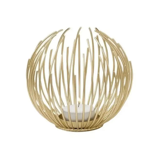 Candelabro Porta Vela Dorado Estilo Nórdico Decorativo - Fliperex