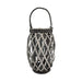 Candelabro Porta Vela Mimbre Rustico Gris Alargado Terraza - Fliperex