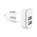 Cargador De Telefono Para Auto Doble Entrada Blanco - Fliperex