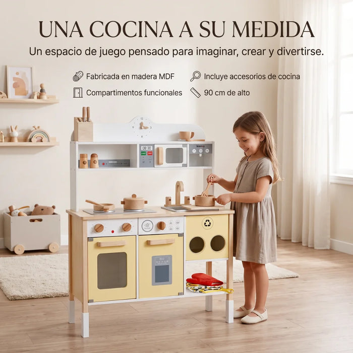 Cocina De Madera Infantil Con Accesorios Didáctica Para Niños