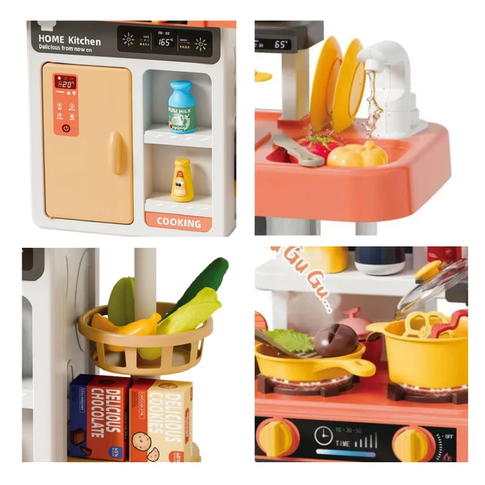 Cocina de Juguete Grande Para Niños 68 Cm Agua Vapor Sonido