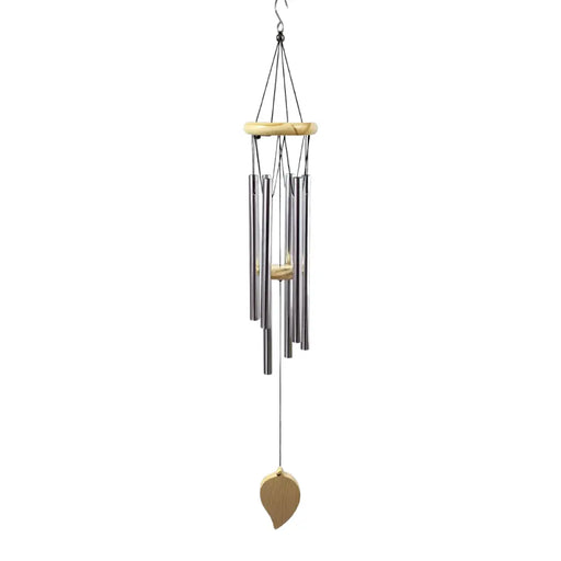 Colgante Campana De Viento Tubos Diseño Moderno Color Madera - Fliperex