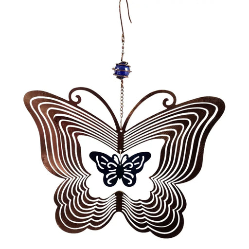 Colgante De Viento Diseño Mariposa De Metal Decoración Hogar - Fliperex