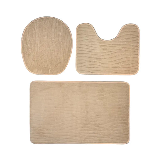 Conjunto De 3 Alfombra De Baño Suaves Absorventes Microfibra - Fliperex