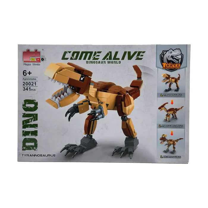 Construye Dinosaurio Tyrannosaurus 3 Diseños Armable Bloques - Fliperex