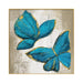 Cuadro De Mariposas Turquesas Resina Epoxica Marco Dorado - Fliperex