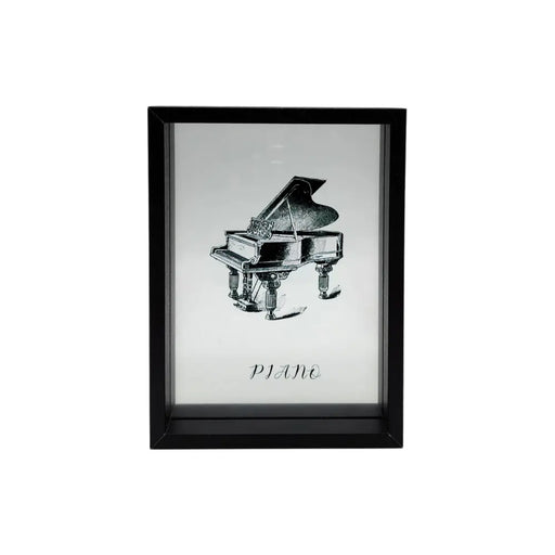 Cuadro De Vidrio Marco Negro Diseño Piano Decorativo Grande - Fliperex