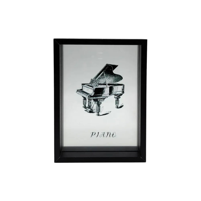 Cuadro De Vidrio Marco Negro Diseño Piano Decorativo Grande - Fliperex