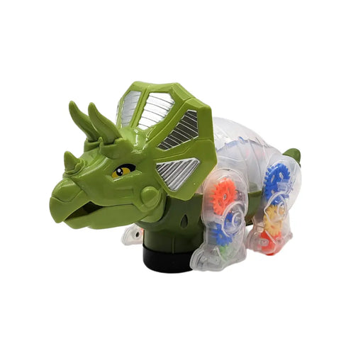 Dinosaurio Triceratops Musical Gear Dino Juguete Didáctico - Fliperex