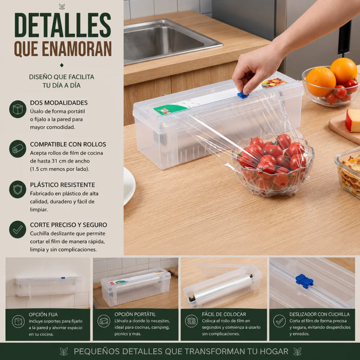 Dispensador De Papel Alusa Cortador Film Porta Rollo