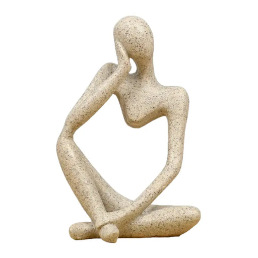 Escultura Pensador De Resina Abstracta Moderna Arenisca - Fliperex