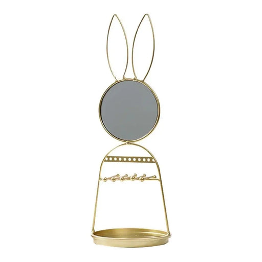 Espejo De Conejo Soporte Organizador Joyas Nordico Dorado - Fliperex