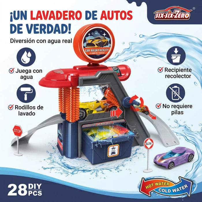 Estación Lavado De Autos Juguete Con Pista Y Accesorios Infantil