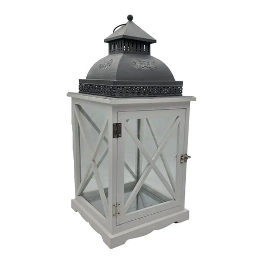 Farol Calentador De Vela Costero De Madera Blanca Vintage M - Fliperex