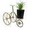 Figura Decorativa Bicicleta Metal Adorno Dorado Mini Planta
