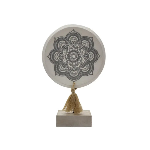 Figura Decorativa Mandala Madera Redondo Adorno - Fliperex