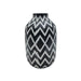 Florero Ceramica Diseño Etnico Vintage Blanco Negro Mediano - Fliperex