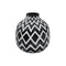 Florero Cerámica Diseño Étnico Zigzag Vintage Blanco Y Negro