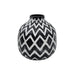 Florero Cerámica Diseño Étnico Zigzag Vintage Blanco Y Negro - Fliperex