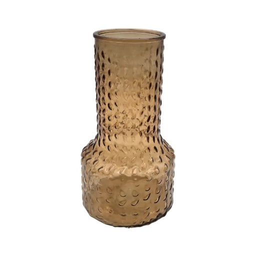 Florero Decorativo De Vidrio Con Diseño Base Ancha Café 25 - Fliperex