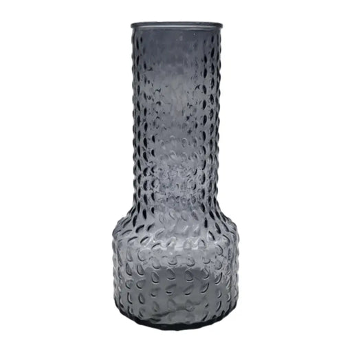 Florero Decorativo De Vidrio Con Diseño Base Ancha Gris 30 - Fliperex