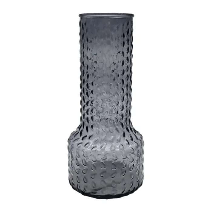 Florero Decorativo De Vidrio Con Diseño Base Ancha Gris 30 - Fliperex