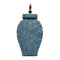 Florero Jarrón De Cerámica Azul Envejecido Antiguo Grande