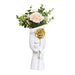 Florero Retrato Nordico Escultura Rostro De Resina Blanco - Fliperex