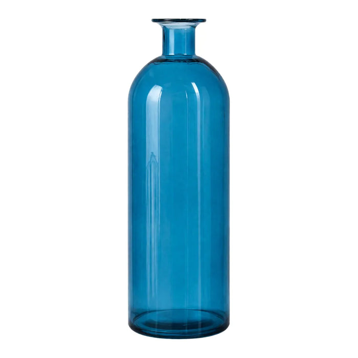 Florero Botella De Vidrio Decorativo Tonos Azules L