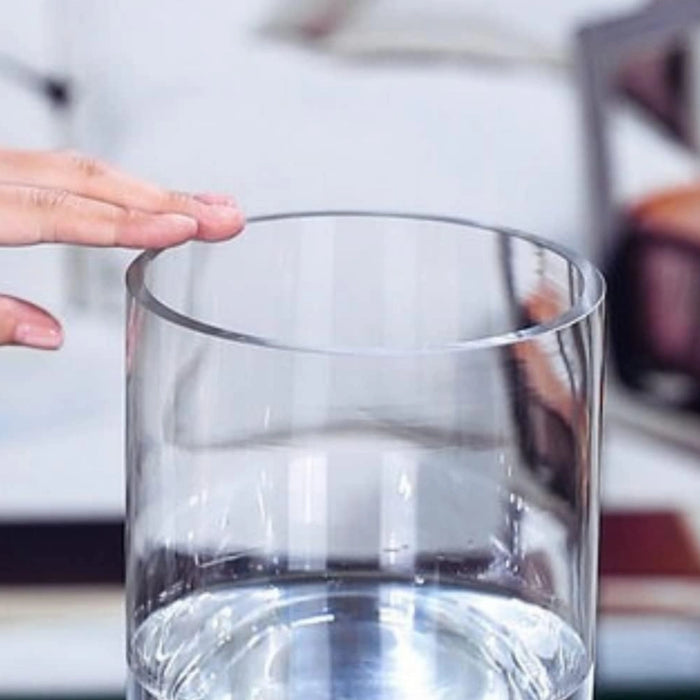 Florero De Vidrio Alto Cilindrico Transparente Jarron Grande