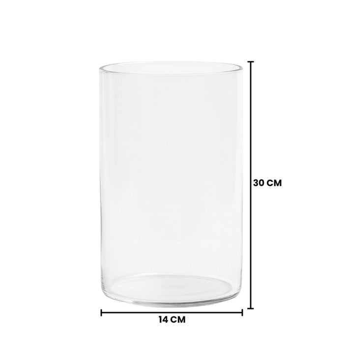 Florero De Vidrio Alto Cilindrico Transparente Jarron