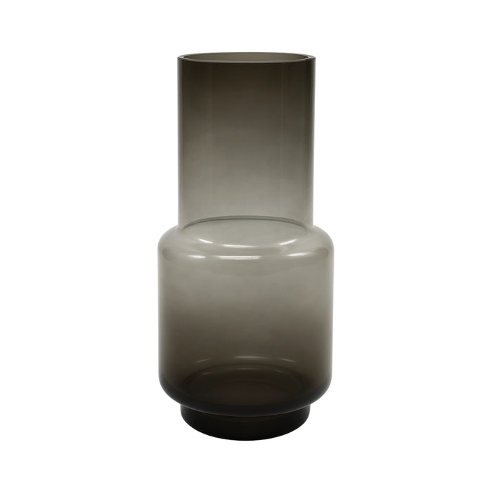 Florero Decorativo De Vidrio Cristal Con Diseño Tonos Gris