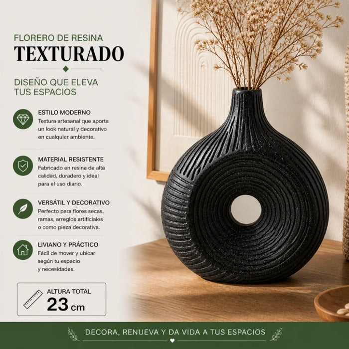 Florero Jarron de Resina Diseño Minimalista Moderno Textura