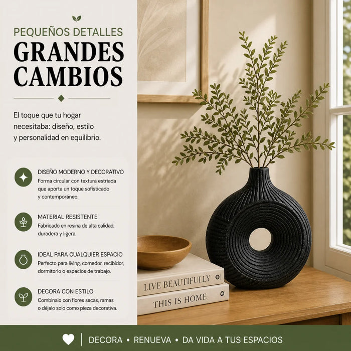 Florero Jarron de Resina Diseño Minimalista Moderno Textura