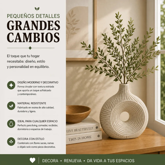 Florero Jarron de Resina Diseño Minimalista Moderno Textura