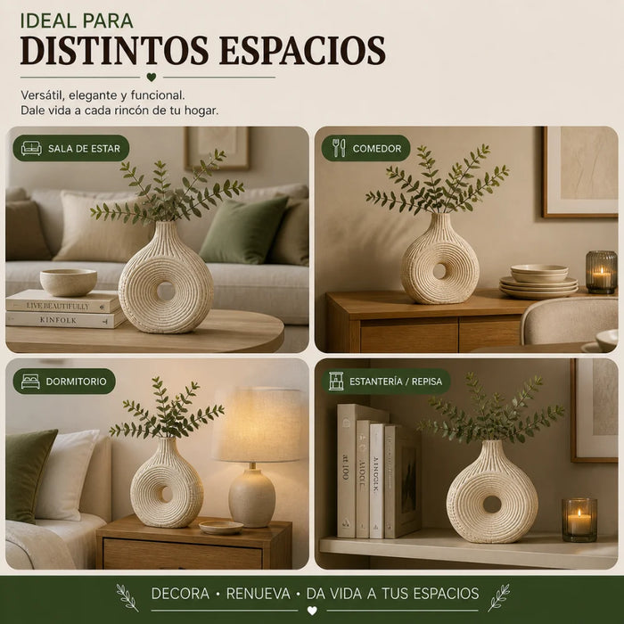Florero Jarron de Resina Diseño Minimalista Moderno Textura