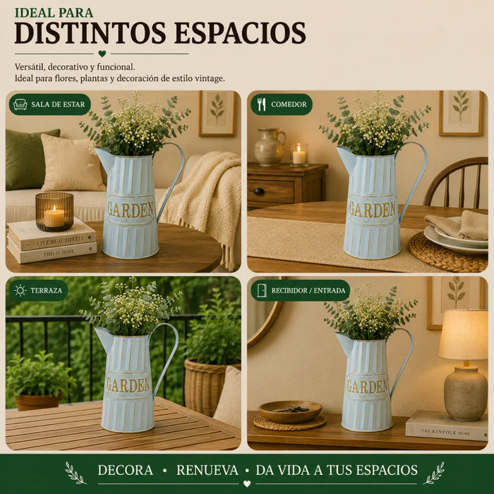 Florero Metalico Tipo Jarra Decorativo Garden Para Flores