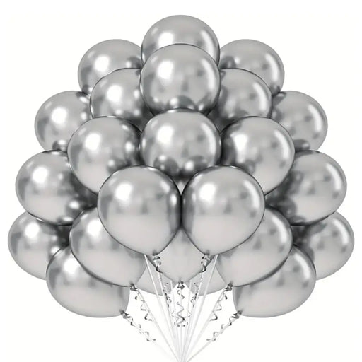 Globos 50 Unidades Color Plateado Tamaño 30 Cm - Fliperex