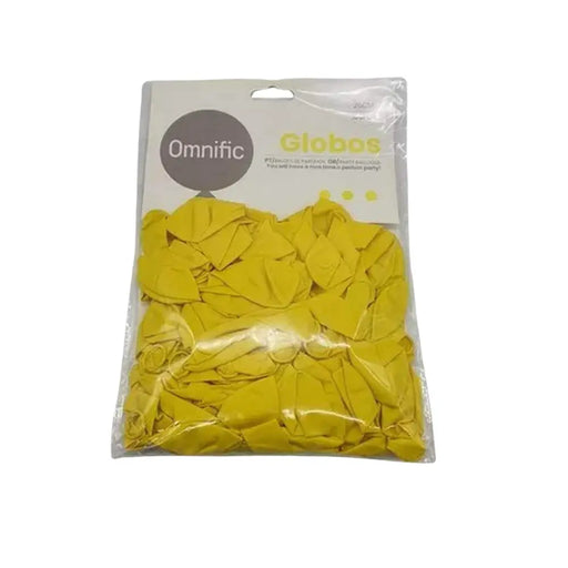 Globos Color Amarillo 100 Unidades Tamaño 25 Cm - Fliperex